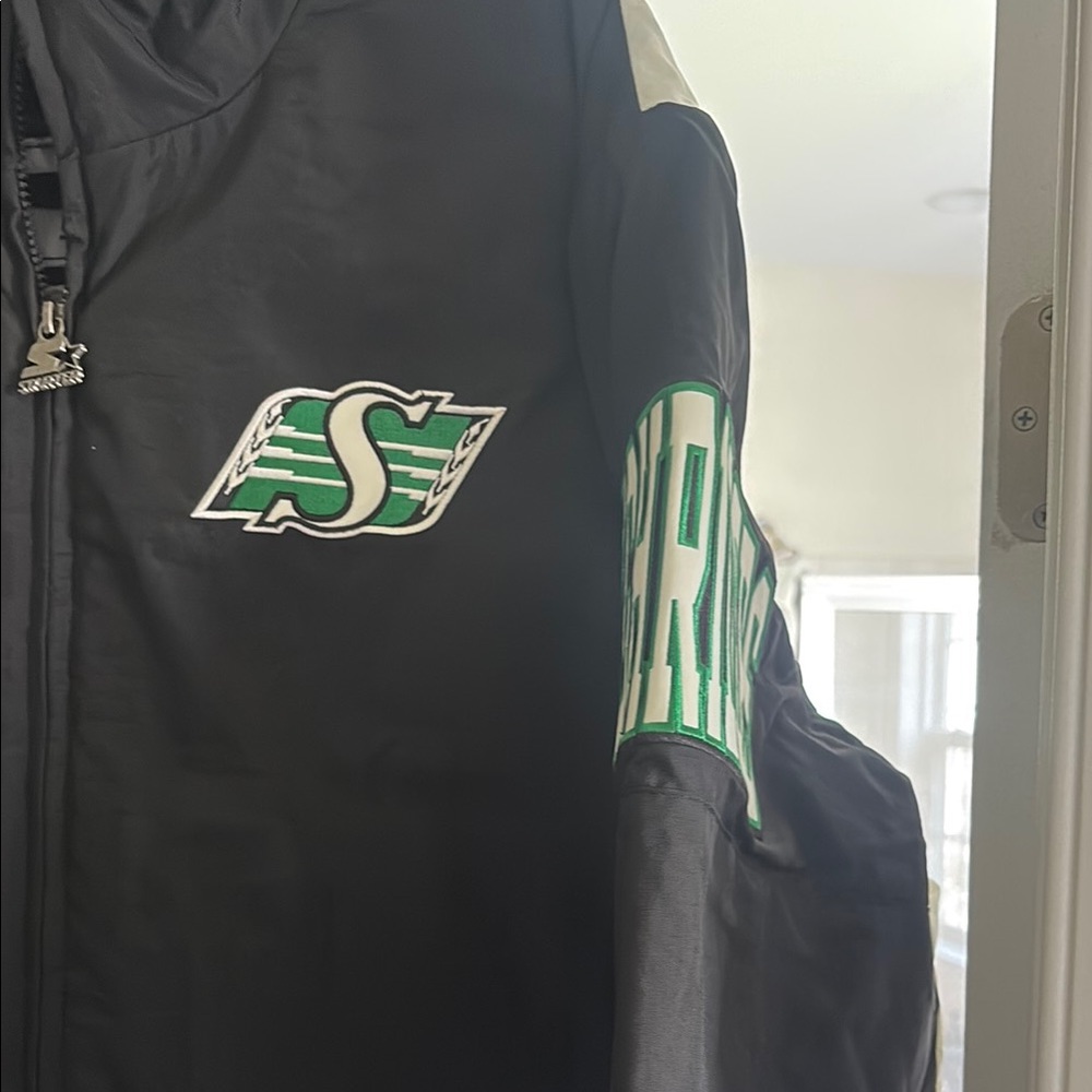 Saskatchewan STARTER Black Jacket with Green and White Accents